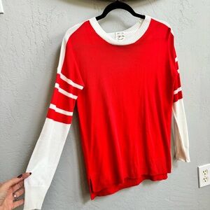 Macy’s Hippie Rose Crewneck Varsity Striped Sweater